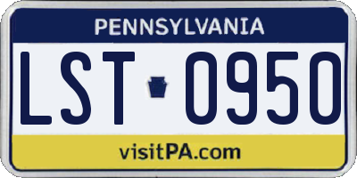 PA license plate LST0950