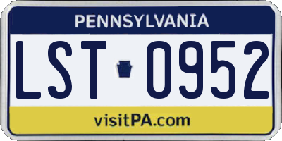 PA license plate LST0952