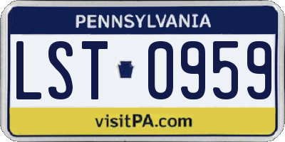 PA license plate LST0959