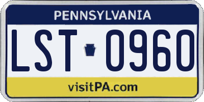 PA license plate LST0960
