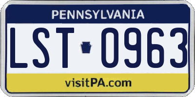 PA license plate LST0963
