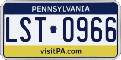 PA license plate LST0966