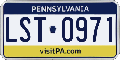 PA license plate LST0971