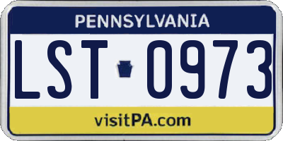 PA license plate LST0973
