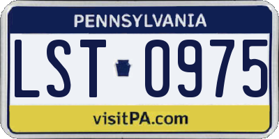 PA license plate LST0975