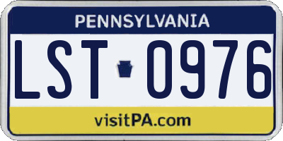 PA license plate LST0976