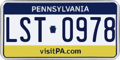 PA license plate LST0978