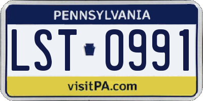 PA license plate LST0991