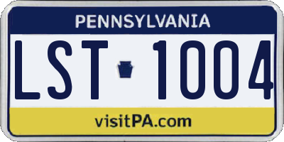 PA license plate LST1004