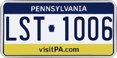 PA license plate LST1006