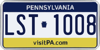 PA license plate LST1008
