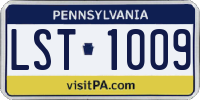 PA license plate LST1009