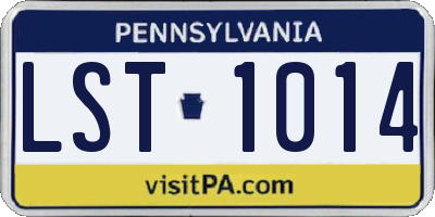 PA license plate LST1014