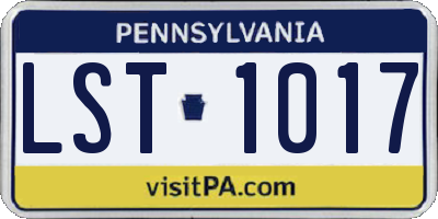 PA license plate LST1017