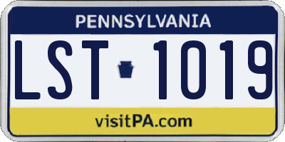 PA license plate LST1019