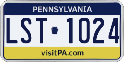 PA license plate LST1024
