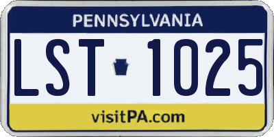 PA license plate LST1025