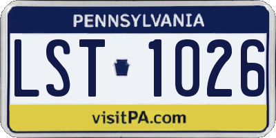 PA license plate LST1026