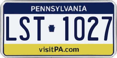 PA license plate LST1027