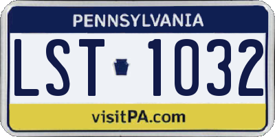 PA license plate LST1032