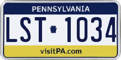 PA license plate LST1034