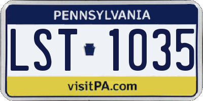 PA license plate LST1035