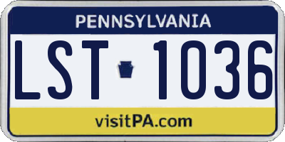 PA license plate LST1036