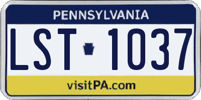 PA license plate LST1037