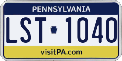 PA license plate LST1040