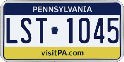 PA license plate LST1045