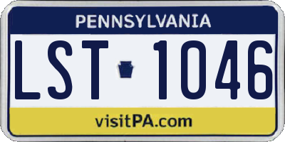 PA license plate LST1046