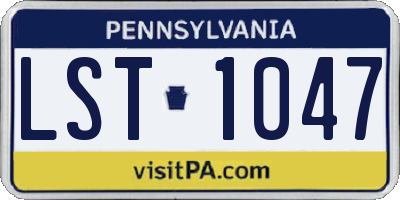 PA license plate LST1047