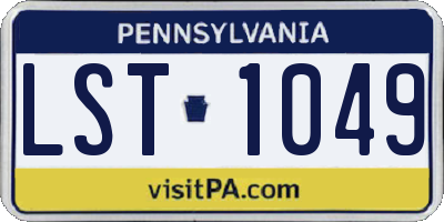 PA license plate LST1049