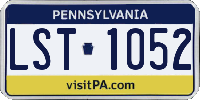 PA license plate LST1052