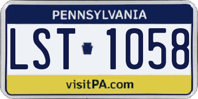PA license plate LST1058