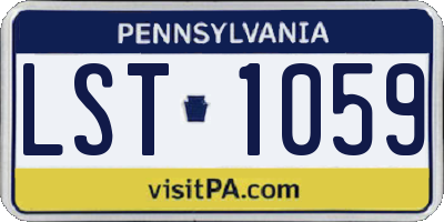 PA license plate LST1059