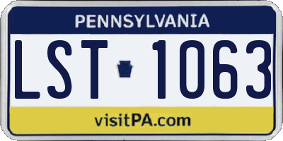 PA license plate LST1063