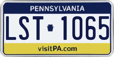 PA license plate LST1065