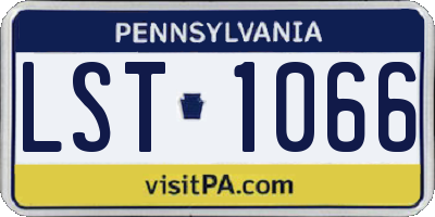 PA license plate LST1066