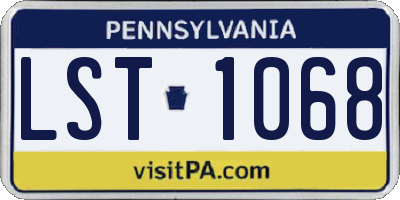 PA license plate LST1068