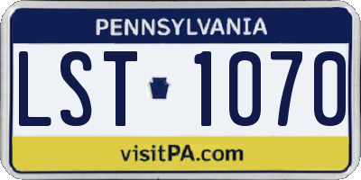 PA license plate LST1070