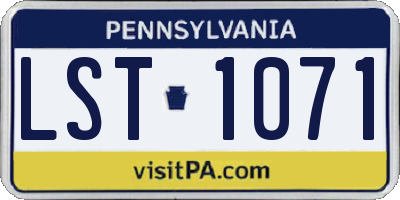 PA license plate LST1071