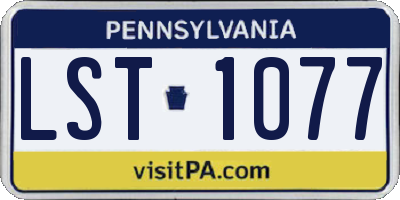 PA license plate LST1077