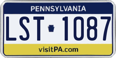 PA license plate LST1087