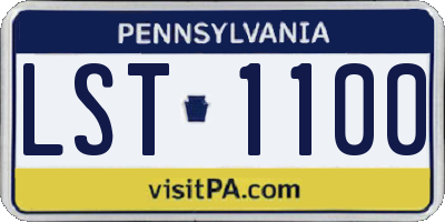 PA license plate LST1100