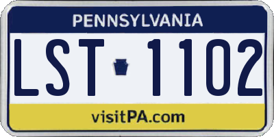 PA license plate LST1102