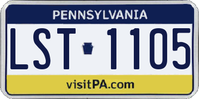 PA license plate LST1105