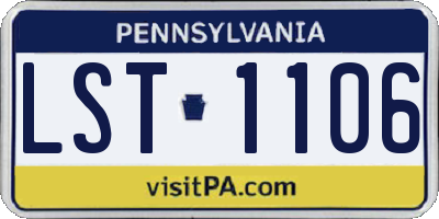 PA license plate LST1106
