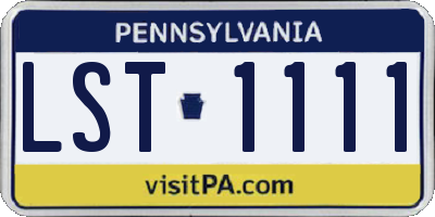 PA license plate LST1111