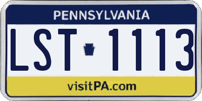 PA license plate LST1113